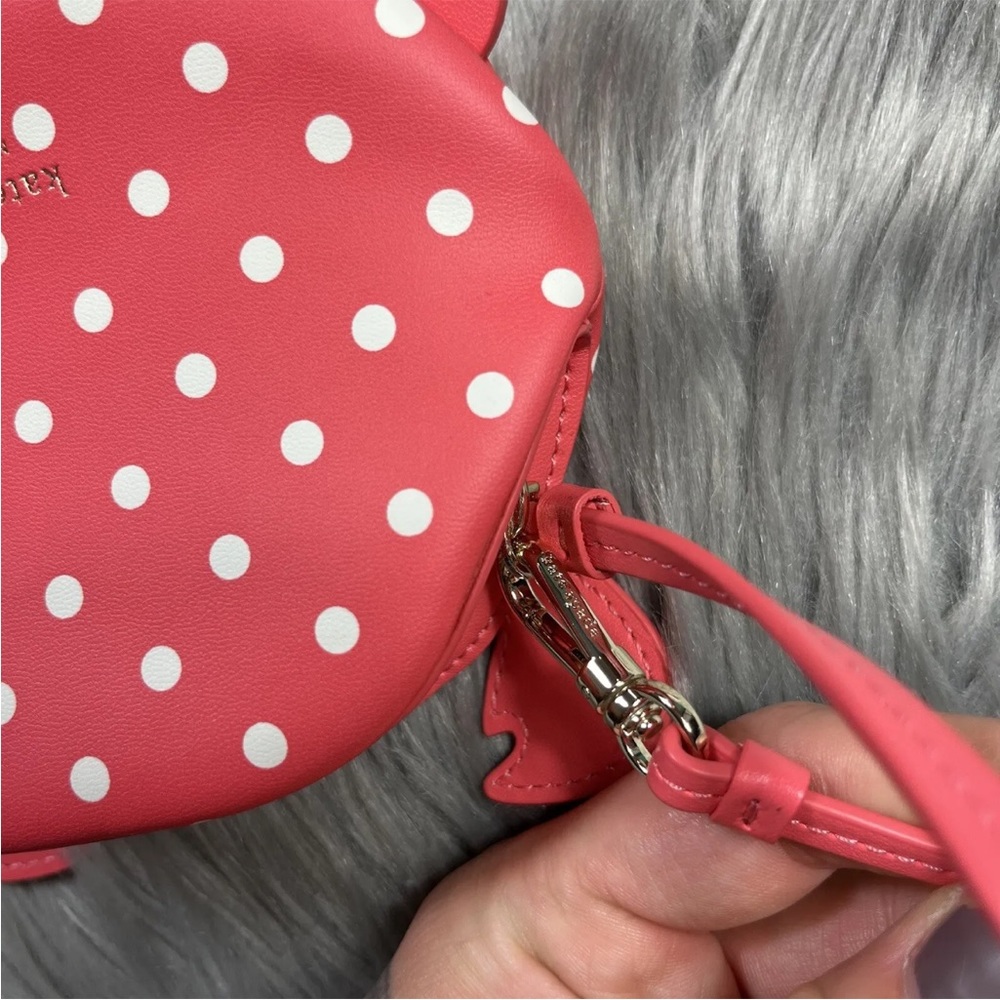 Kate Spade Shelly Crab Novelty Fun Wristlet Purse Peach Melba Polka dot - Picture 8 of 14